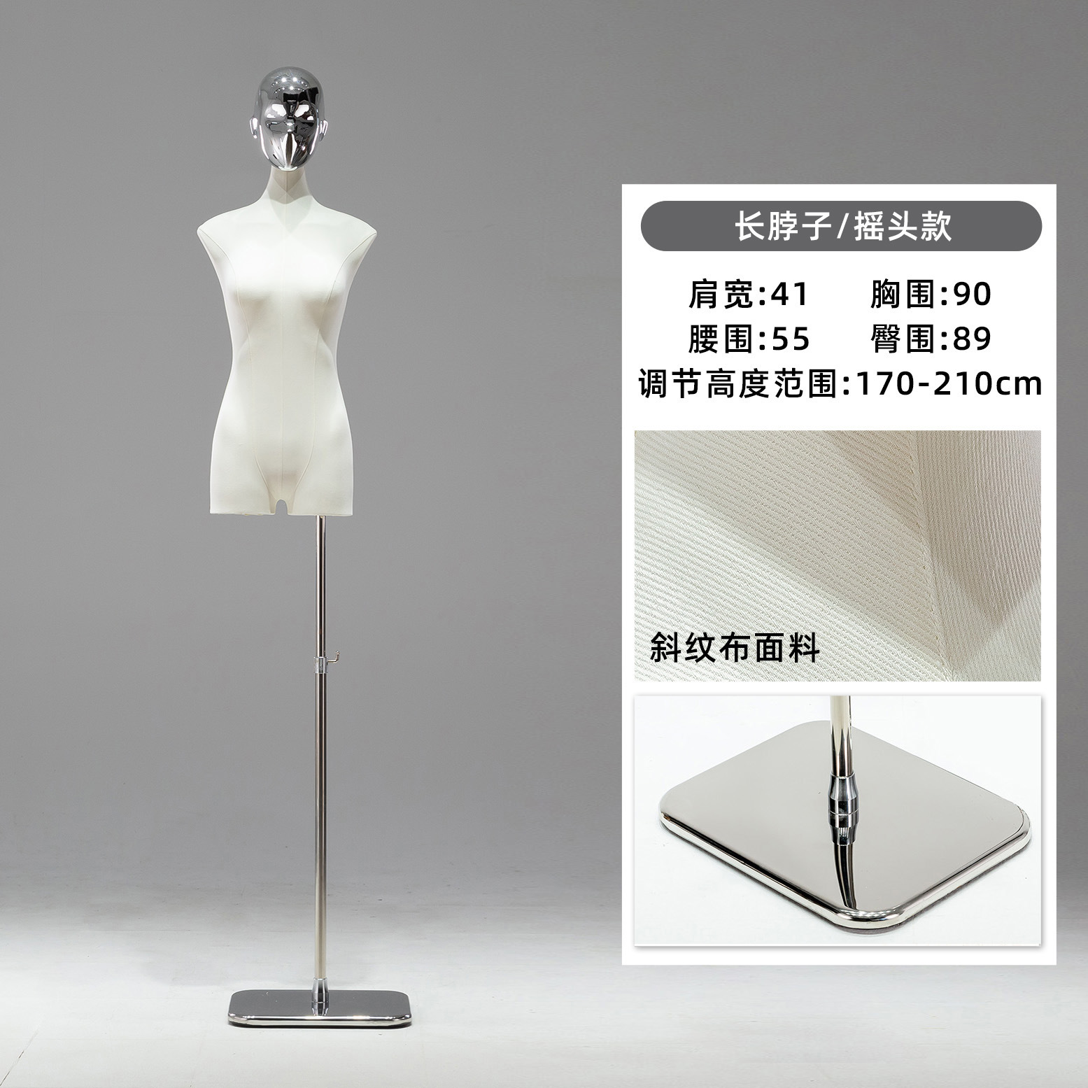 Maniquí Femenino de Busto con Clavícula de Plástico para Tiendas de Ropa y Escaparates image 8