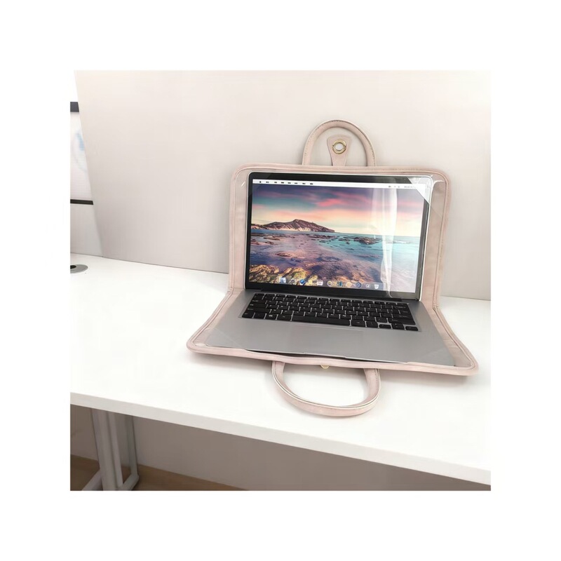 Computer Bag Pu Protective Cover Laptop Handbag Unisex Versatile Portable Protective Shell Sewing Thread