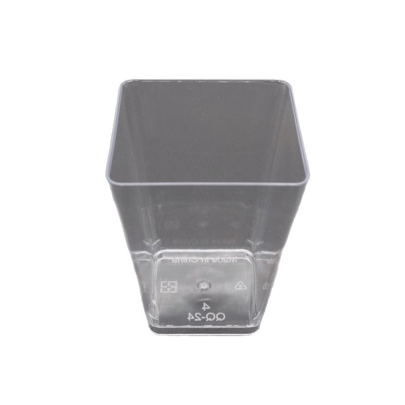 Fuente transfronteriza 5oz 150 ML taza de plástico duro 5875 taza de salvado de madera taza de postre taza de budín taza cuadrada image 5