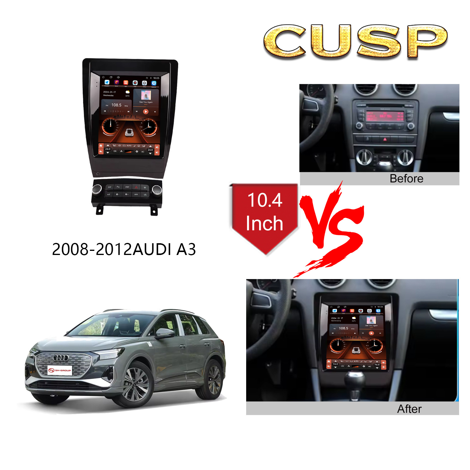 10.4 inch 2008-2012 A3 Car GPS Car Smart Integration