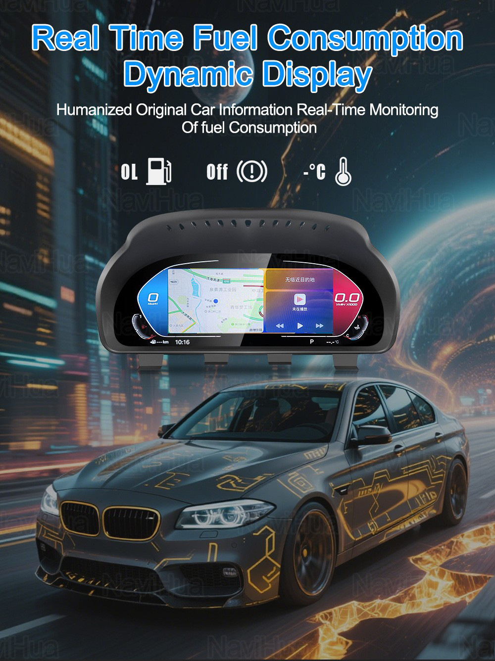 Suitable for Bmw F10/F11/F18 Full Lcd Instrument with Carplay Function Mobile Phone Interconnection 7 Ui Options