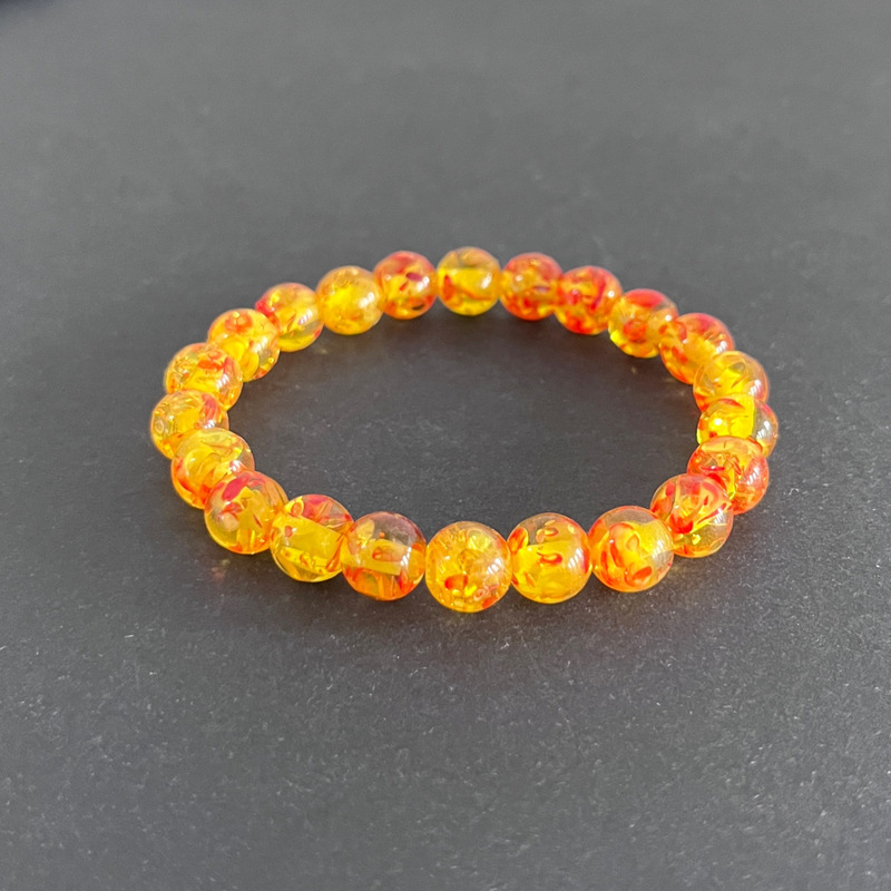 Amazon Aliexpress Popular Bracelet New Trendy Flower Amber Beaded Energy Yoga Hot Selling Bracelet