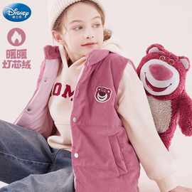 女童马甲儿童灯芯绒冬季外套2025新款加厚夹棉保暖童装大童草莓熊