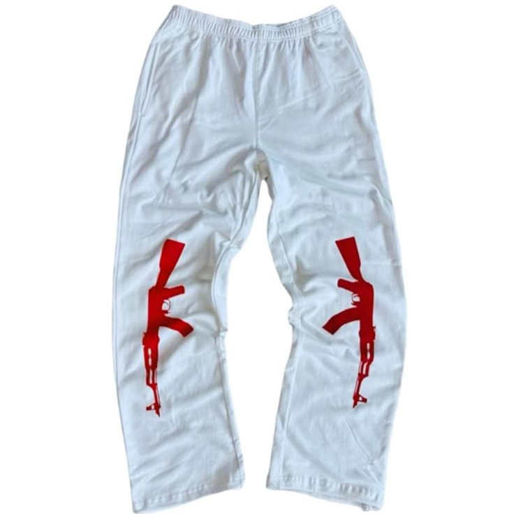 Autumn and Winter Washed Straight Loose Hip-Hop Street Punk Style Star Elements Men's and Women's Same Style Personalized Jeans Wholesale