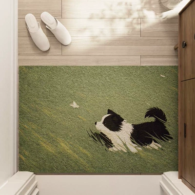 Grassland Small Animal Design Silk Loop Door Mat, Household Carpet, Entryway Dust Removal Non-Slip Foot Mat, Customizable Mat, Dropshipping Available