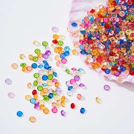 树脂尖底钻亚克力裸彩3mm圆形AB钻填充钻美甲钻DIY饰品配件微镶