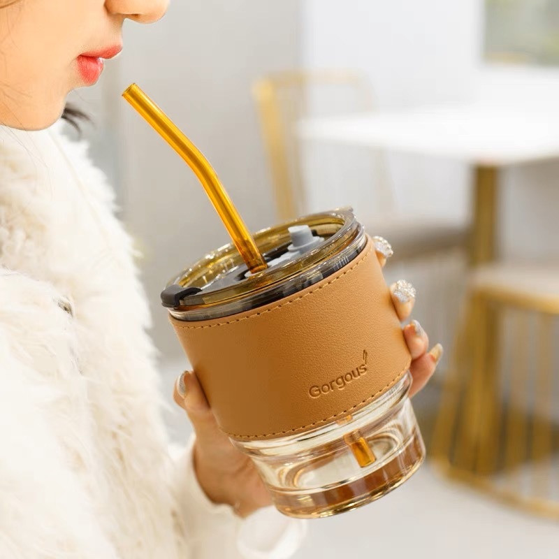 高颜値グラスネット赤竹節杯結婚祝いお返しお土産とプレゼントコーヒーストローカップ|undefined