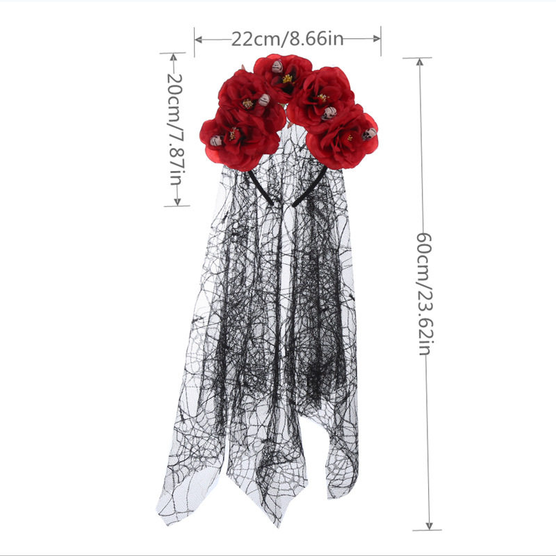 64g Weight Costume Props Event & Party Supplies Halloween Gothic Lolita Women's Flower Skull Epoxy Hair Band