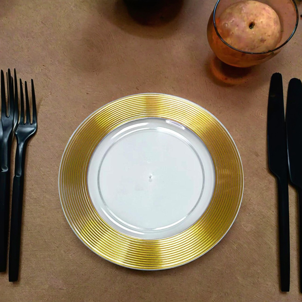 Ventas calientes transfronterizas placas de carga europeas fiesta banquete de boda restaurante occidental alta transparencia decoración placas de trabajo