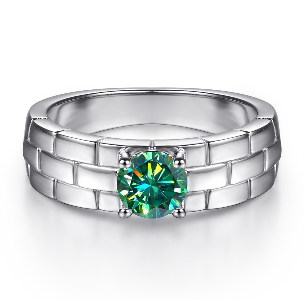 Explosiones transfronterizas 5MM0.5 quilates 925 anillo de plata esterlina creativo de moda correa de reloj con anillo de moissanita