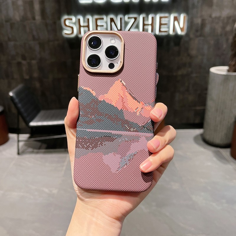凯夫拉碳纤维纹适用iPhone17手机壳肤感磁吸充电苹果16防摔保护套|undefined