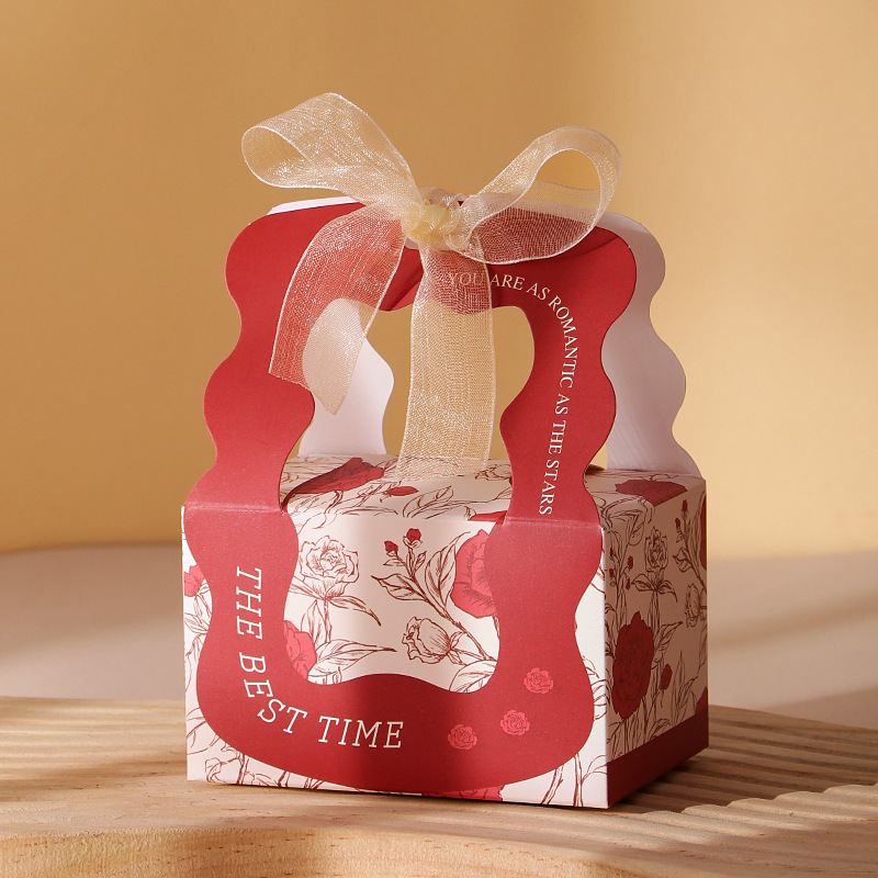 Elegant red + champagne gauze ribbon