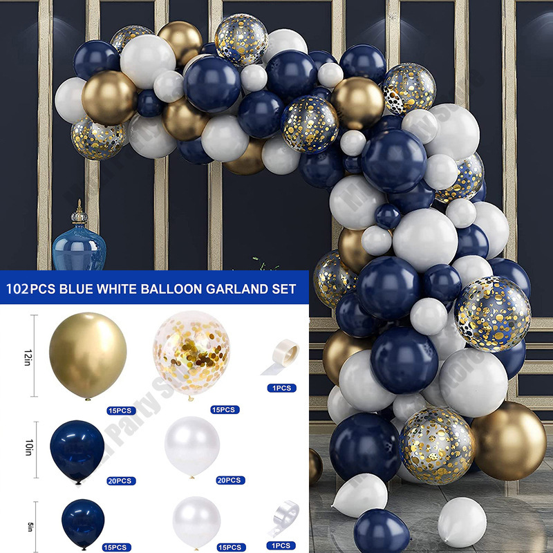 Amazonas juego de globos de textura nueva cadena de globo de oro negro juego de decoración de cumpleaños de boda de fiesta de globo de boda