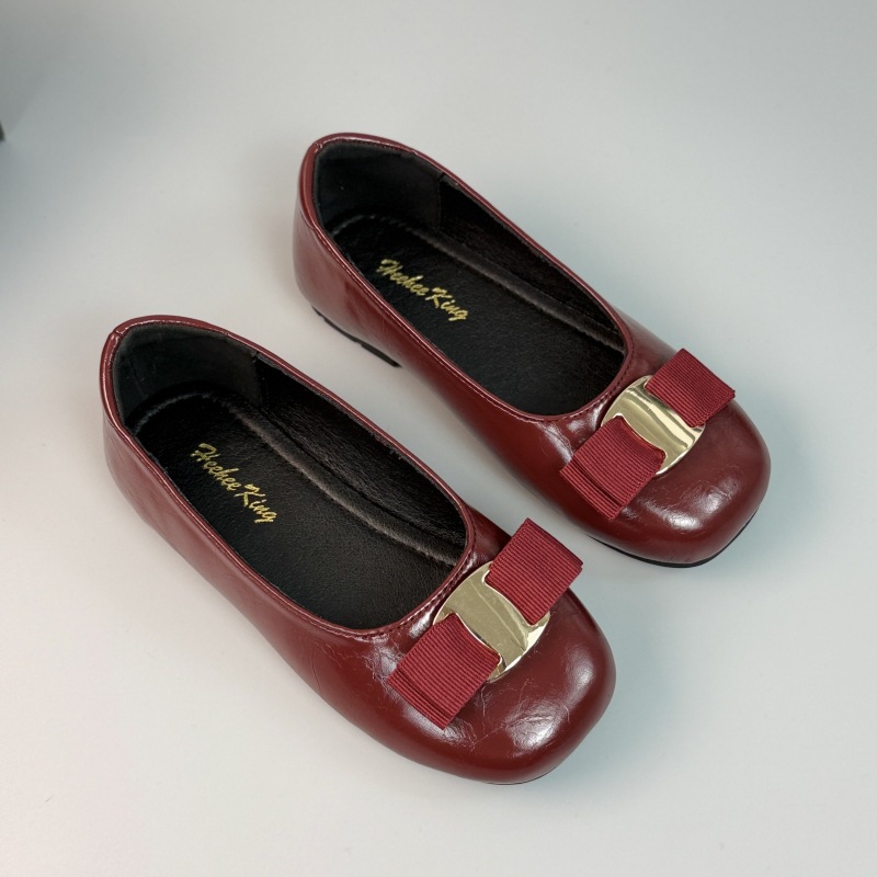 Girls Small Leather Shoes New French Style Square Toe Shallow Red Shoes Ballet Soft-soled Princess Shoes Children's Shoes