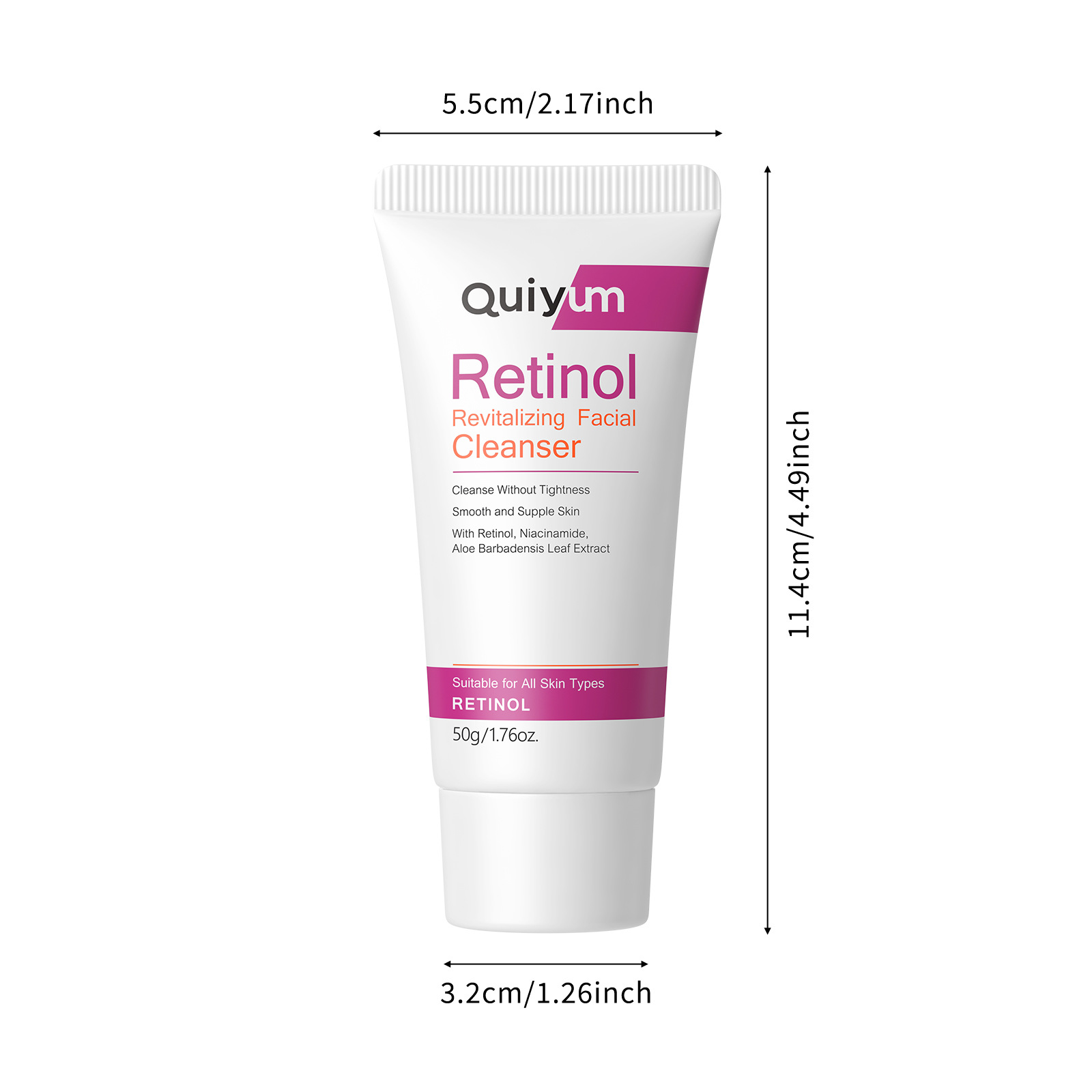 QUIYUM Retinol Facial Cleanser 50g, a cross-border skincare manufacturer, is a pore-cleansing, hydrating and moisturizing facial cleanser details Picture