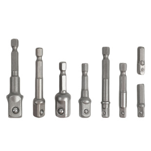 Electric Screwdriver Adapter Conversion Rod 1/2 Driver Square Head 3/8 1/4 Hex 8-Piece Socket Pneumatic Head