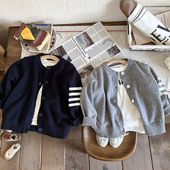 Children's Knitted Cardigan Spring and Autumn Style Boy Spring Thin Jacket Girl Child Sweater Trendy Baby Spring Outfit Korean Version