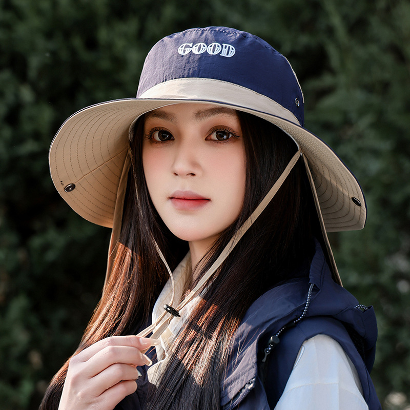 夏季戶外遮陽帽女徒步釣魚登山帽防曬防紫外線透氣護頸漁夫帽子男