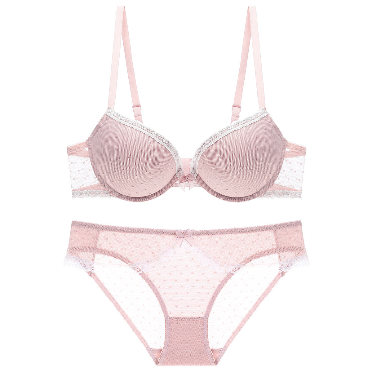 1781 Top Support Thin Bottom Thick Cotton Cushion Steel Ring Gathering Sexy Lace Women's Underwear Bra Set_voghion.com