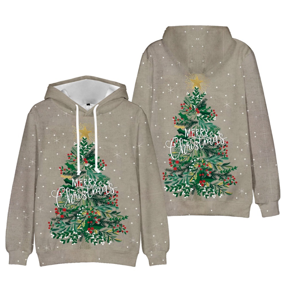 Men's Clothing Autumn and Winter Christmas Hoodies Christmas Tree Men's and Women's Pullover Clothes Wholesale_voghion.com
