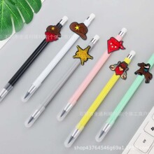 西部牛仔笔夹配饰DIY铅笔扣高级可拆卸文具笔夹卡通PVC跨境亚马逊