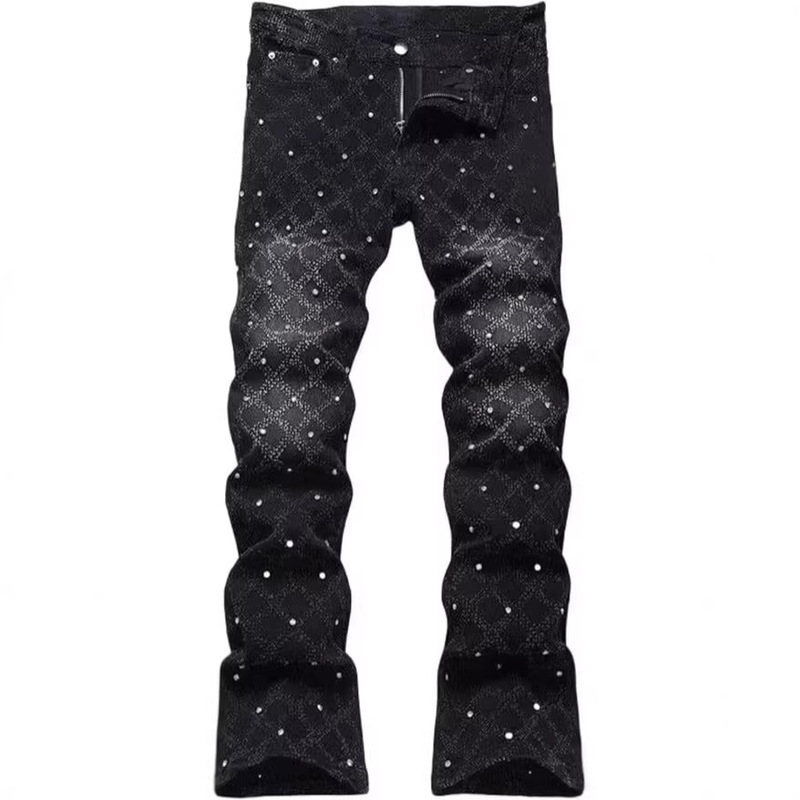 Men's Slim Fit Layered Ripped Straight-Leg Jeans, Men's Black Ripped Jeans Men's Slim Fit Layered Ripped Straight-Leg Jeans, Men's Black Ripped Jeans
