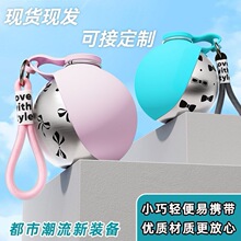 跨境宠物水壶304不锈钢可折叠球形饮水器小型犬专用户外便携水壶