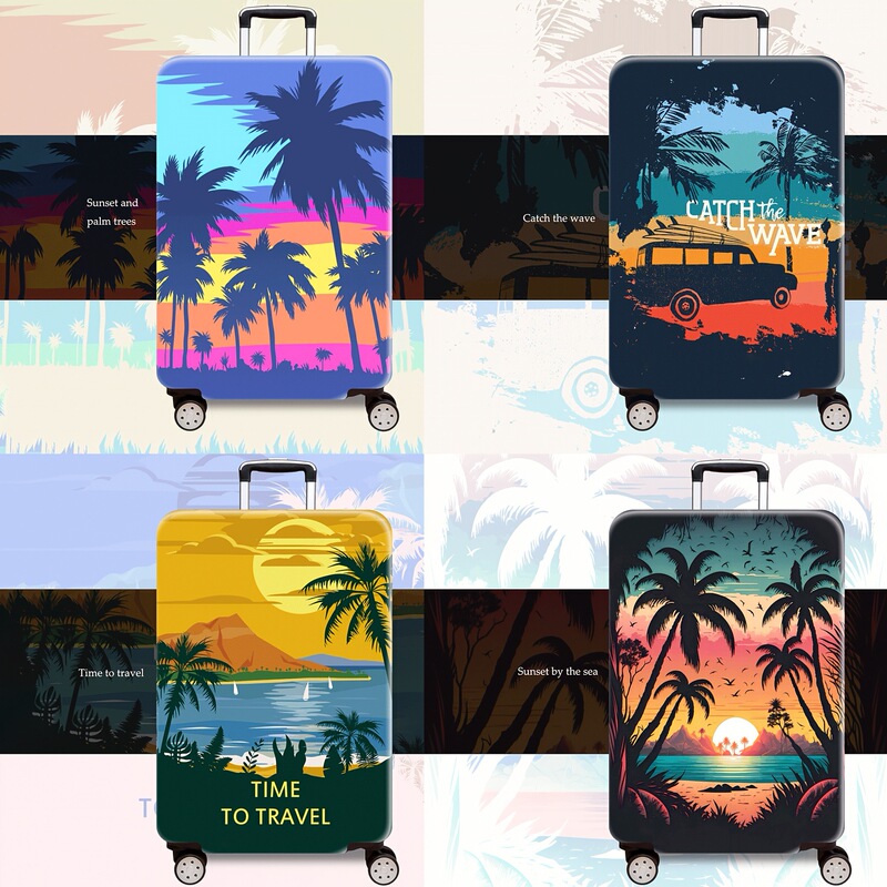 Yiwu Jit Warehouse Delivery Travel Scenery Print Luggage Cover Temushein Amazon Etsypod Cross-Border Ozon Yiwu Jit Warehouse Delivery Travel Scenery Print Luggage Cover Temushein Amazon Etsypod Cross-Border Ozon