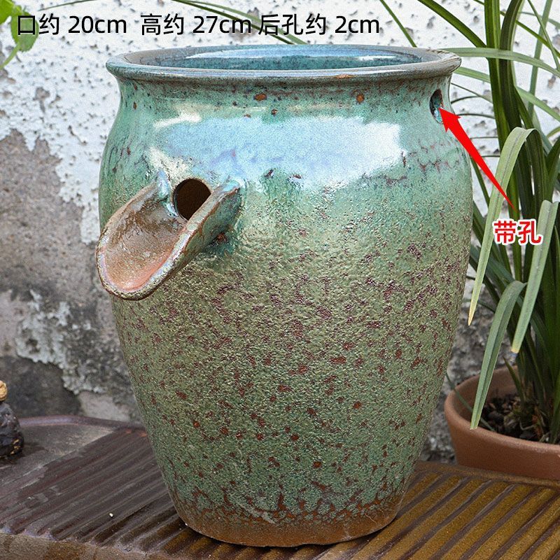 古法陶瓷循环水养鱼造景陶罐鱼缸过滤器鱼池全套生态流水瀑布摆件|undefined