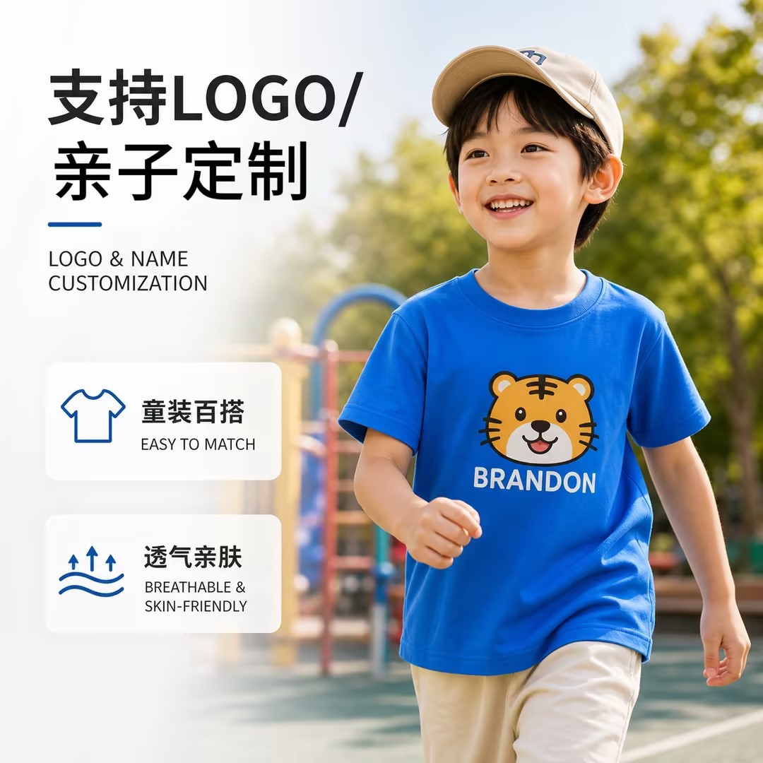Children's Short-Sleeved T-Shirt Pure Cotton Summer Pure Color Round Neck Versatile Tops for Boys and Girls Baby Half-Sleeved Wholesale Trendy Brand