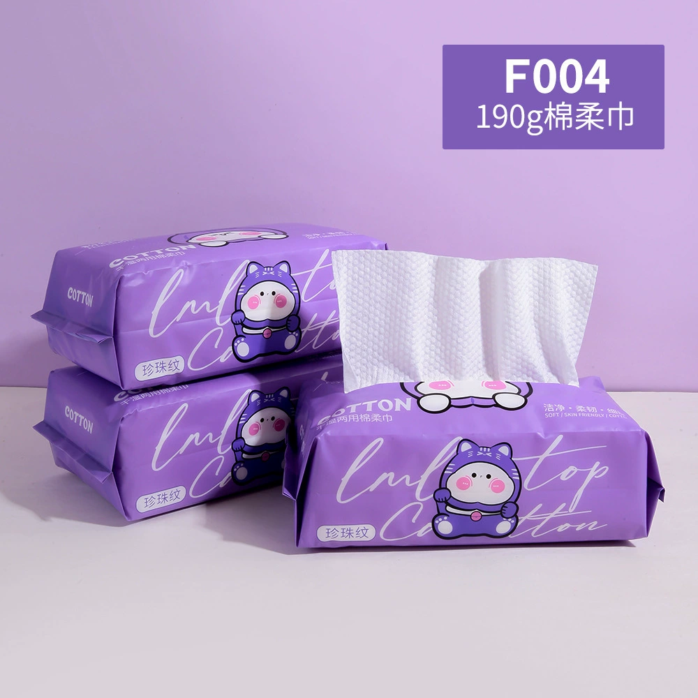 Палочка с розовой кроличьей жемчужнойPattern умывательная салфетка одинарного применения, толстая, двойного использования сухая/мокрая хлопковая салфетка F001