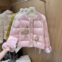 9523新款高货100人丝香云纱羽绒服+袖口真水貂毛-不退换