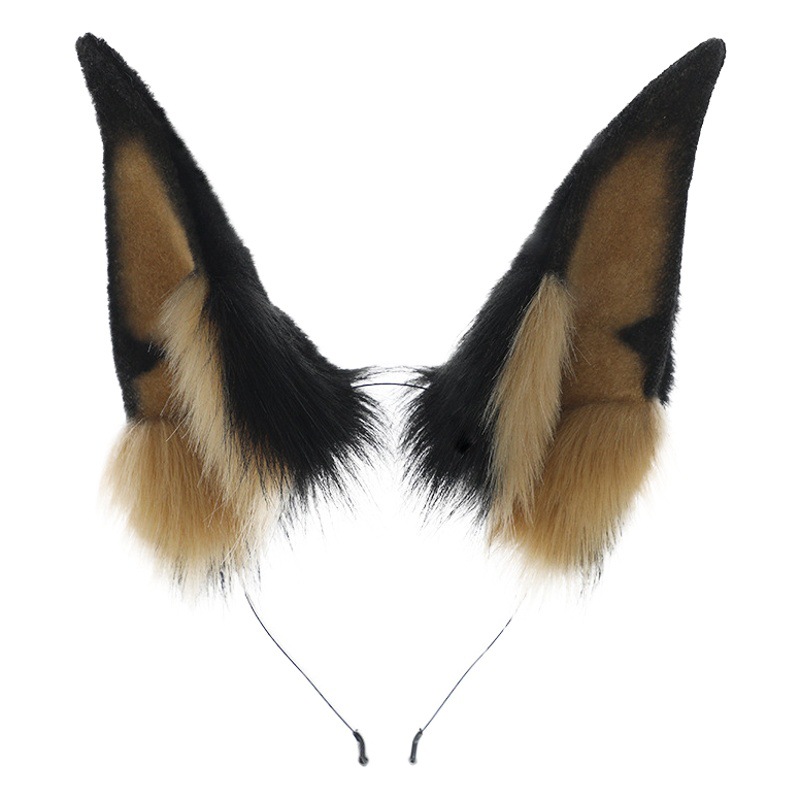 Tocado de peluche hecho a mano exposición cómica Cosplay perro oreja accesorios simulación bestia oreja accesorios para el cabello Dobbin perro oreja diadema