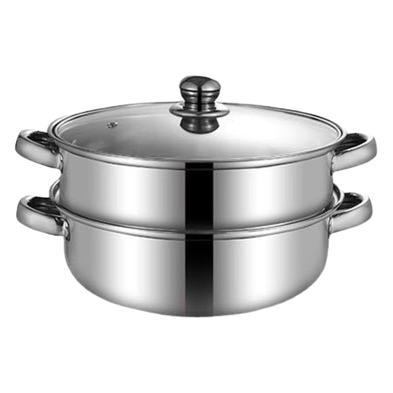 Thickened Stainless Steel Steamer Household Three-layer Soup Steamer Multi-layer Double-layer Soup Pot Hot Pot Induction Cooker Pot Gift Pot