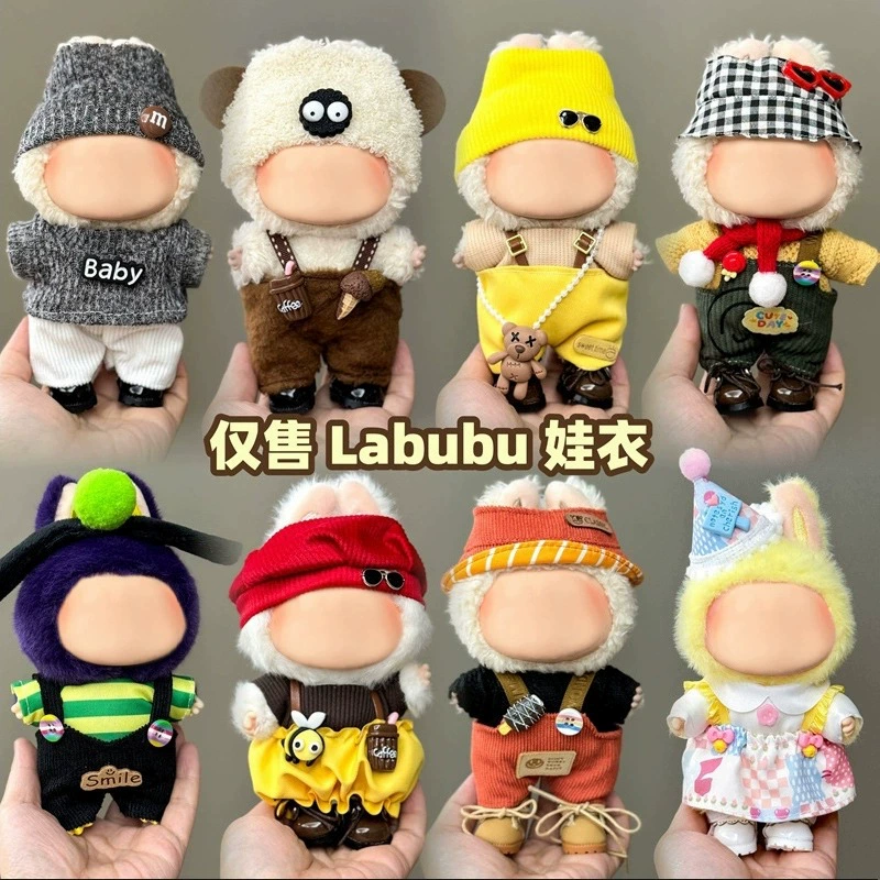 Плюшевый брелок (Labubu) 3.0 Блэд Бокс — 15/17 см, Три поколения, трогательная резиновая мордочка