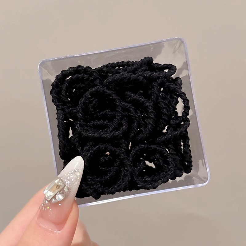 Banda de goma negra para niños para mujeres anillo de cabello 2025 nuevo estilo de alta calidad no lastimar cabello cuerda de cabello accesorios para el cabello de bebé