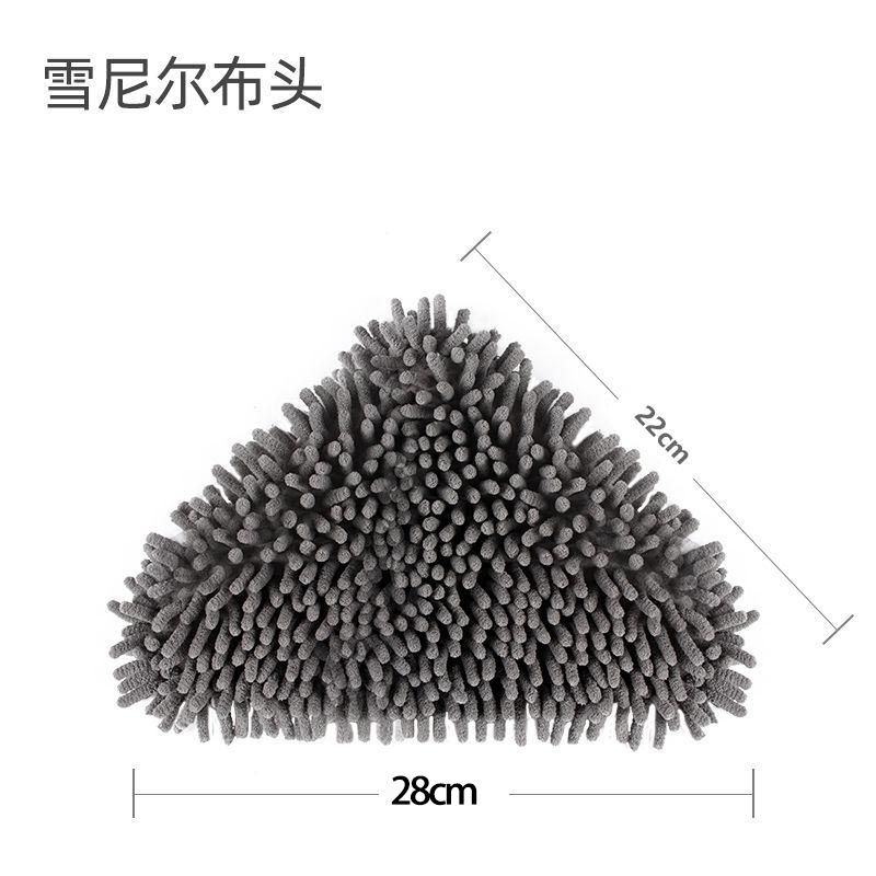 【厂家批发】纤维布免手洗大号三角平板拖把珊瑚绒雪尼尔替换布头