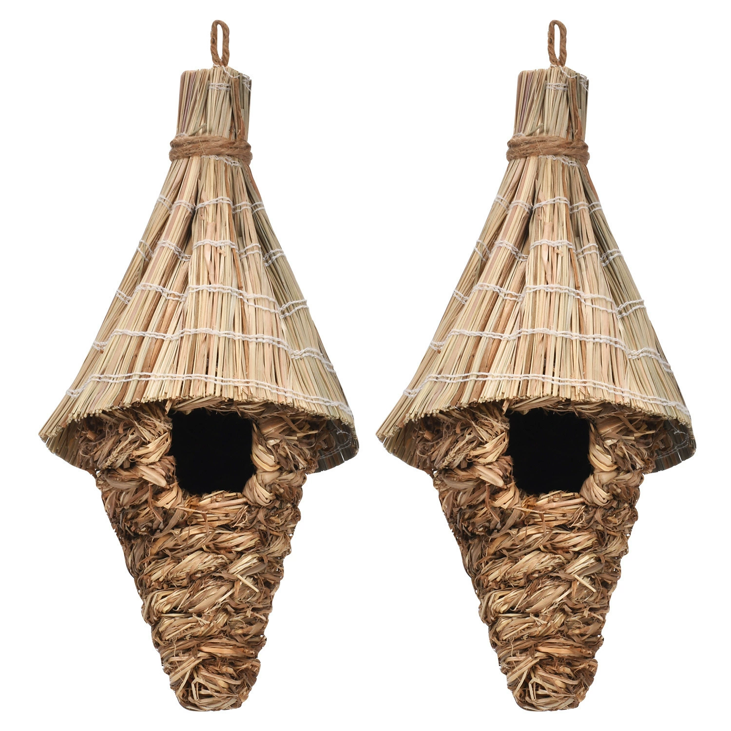 Горячие продажи трансграничных новых продуктов, креативные соломенные птичьи домики ручной работы, украшения для сада для дошкольного образования, товары для мелких домашних животных, уличные птичьи домики.