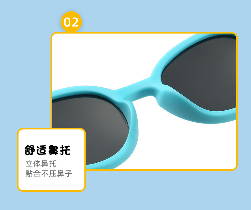 Modische weiche Silikon-Babysonnenbrillen 0-3 Jahre Kinder runde Sonnenbrille UV-Schutz Premium polarisiert hochauflösend