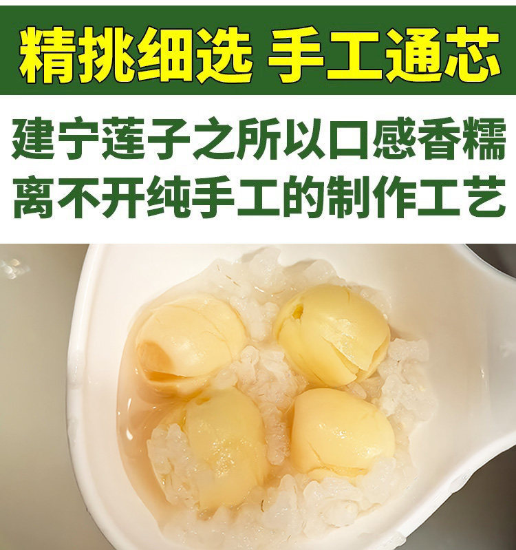 Jianning White Lotus Seeds 2025 Hand Peeled Dried Lotus Seed 500g No Sulfur for Soup and Congee in use