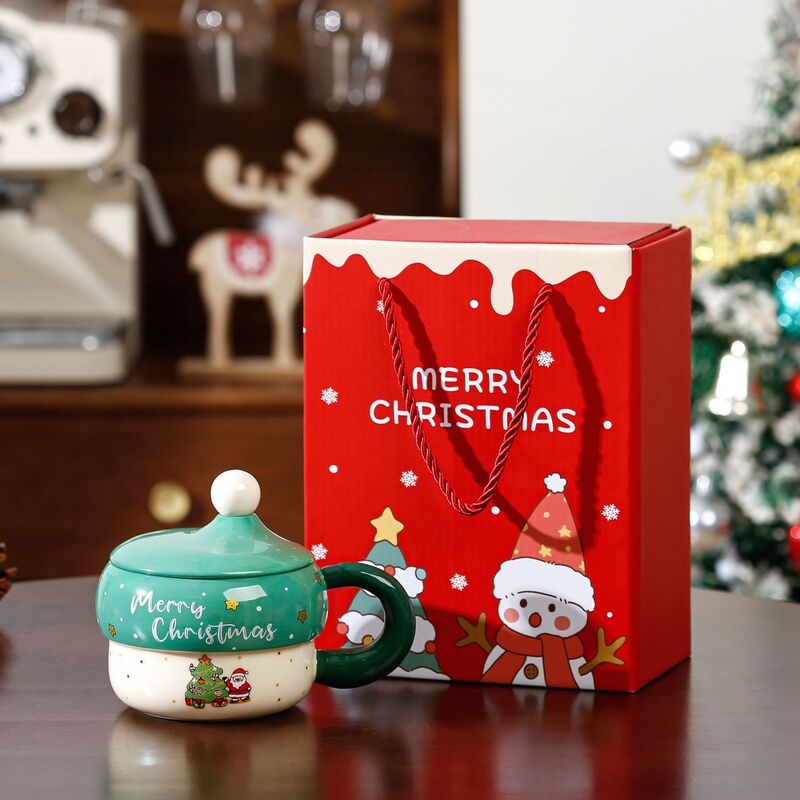 国境を越えたサンタクロース模様のアニメ陶磁器カップお土産マグカップクリスマスプレゼントかわいい祝日カップ|undefined