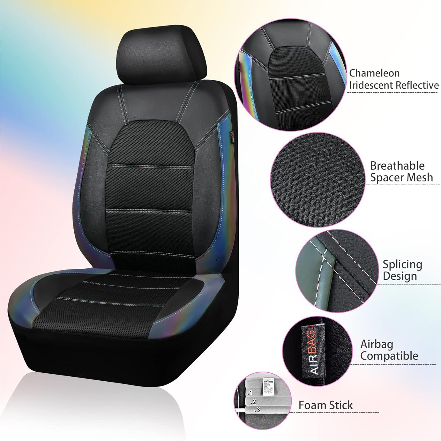 Cross-Border Temu Foreign Trade Car Seat Covers Single-Line Sandwich Leather Pu Leather Artificial Leather Export to Europe and America