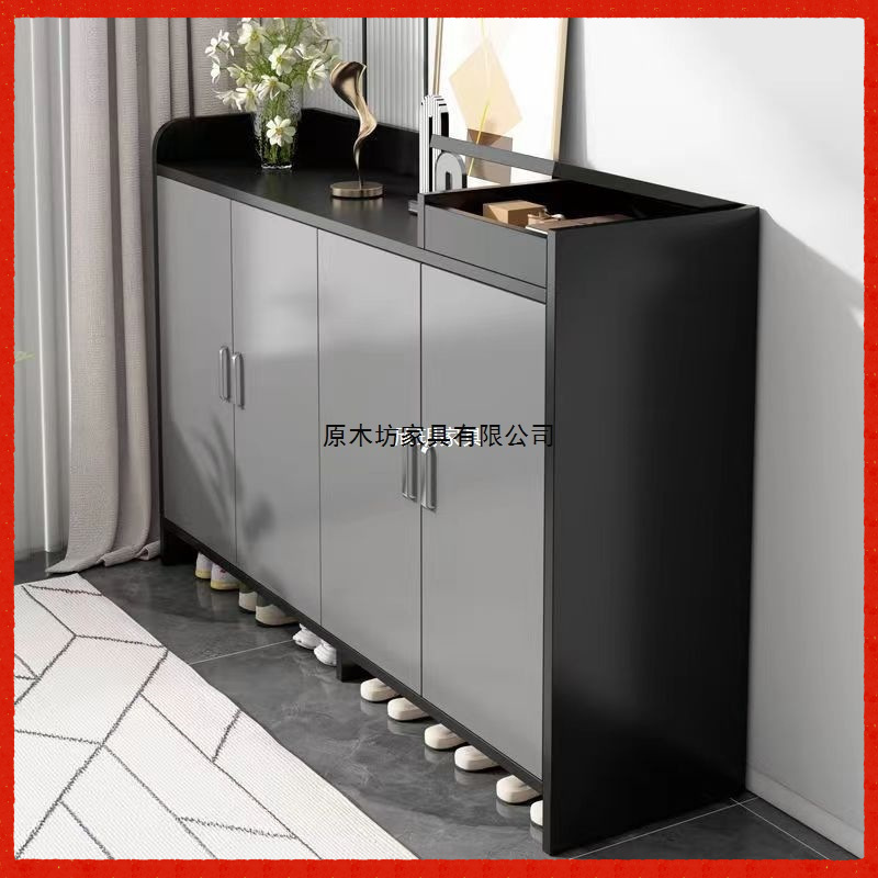 Shoe Cabinet Shoe Rack Entrance Hallway Corridor Shoe Storage Cabinet Home Entrance Wall-Mounted Elevated Multi-Layer Cabinet Storage Cabinet