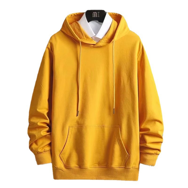Color sólido día suéter con capucha masculina primavera y otoño tendencias ins Joker en ropa más tamaño suéter casual Suelto