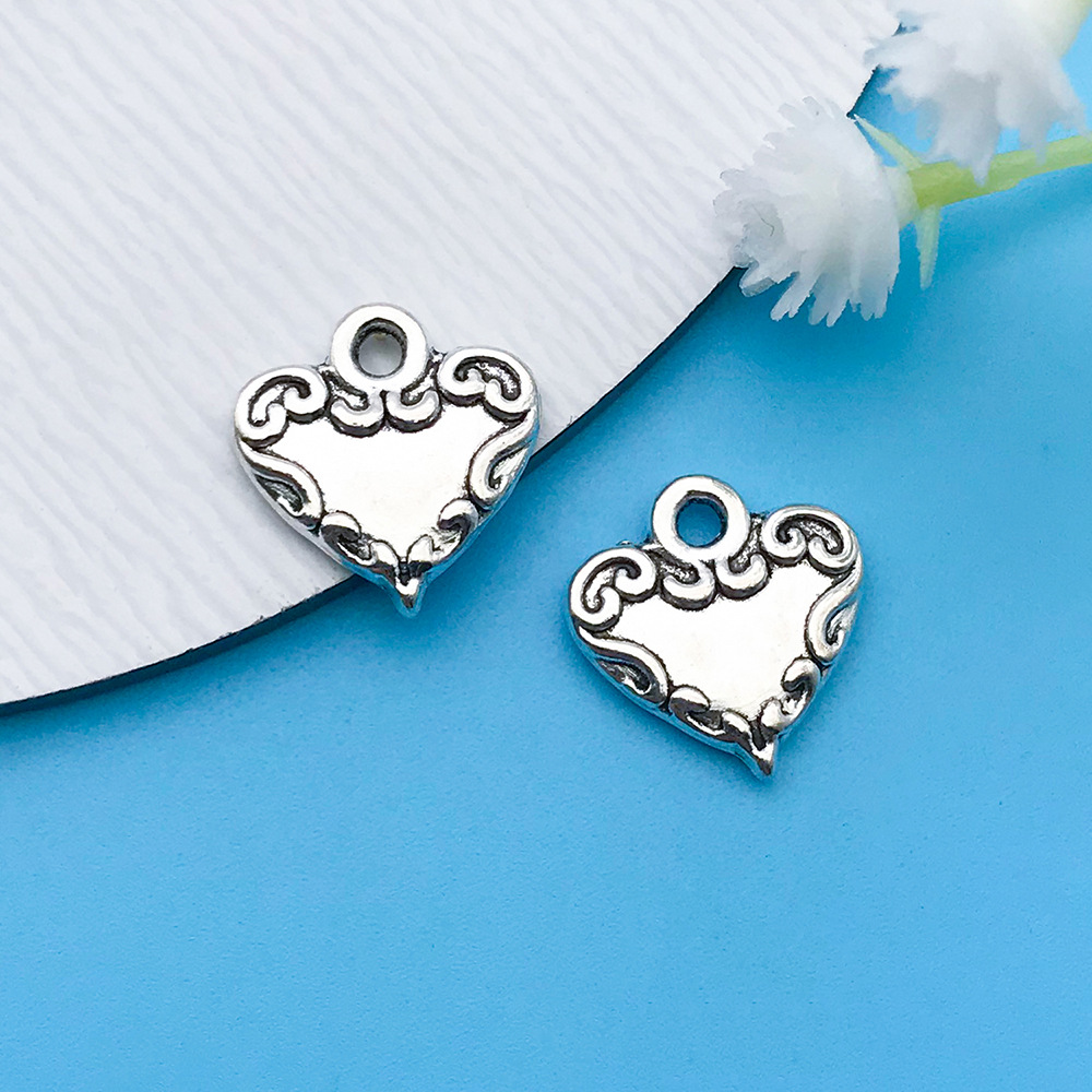 1 고대 실버 복숭아 사랑 모양의 12.5x 13mm-11204-1g