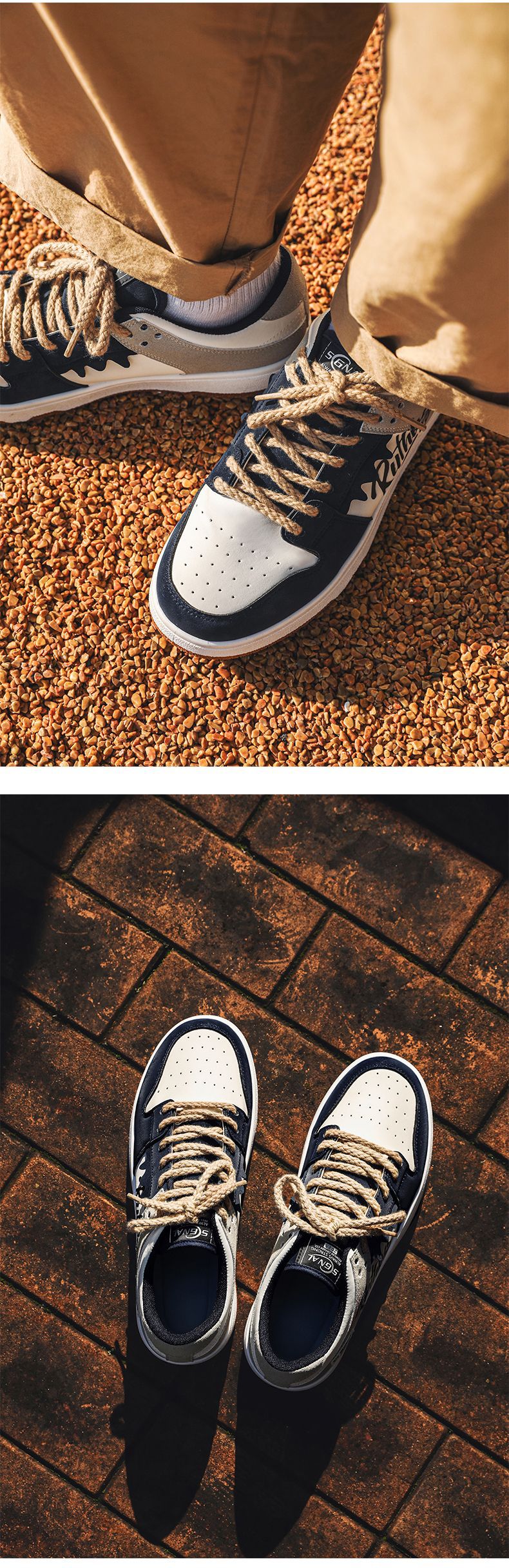 Chaussures de skate graffiti de niche de printemps 2025 pour hommes, version coréenne de la tendance, chaussures de sport décontractées à coutures rétro, chaussures pour hommes_voghion.com