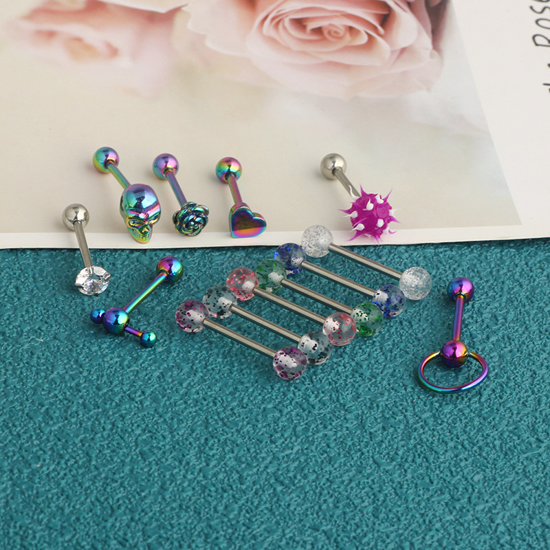 Pointed titanium steel lip stud product view