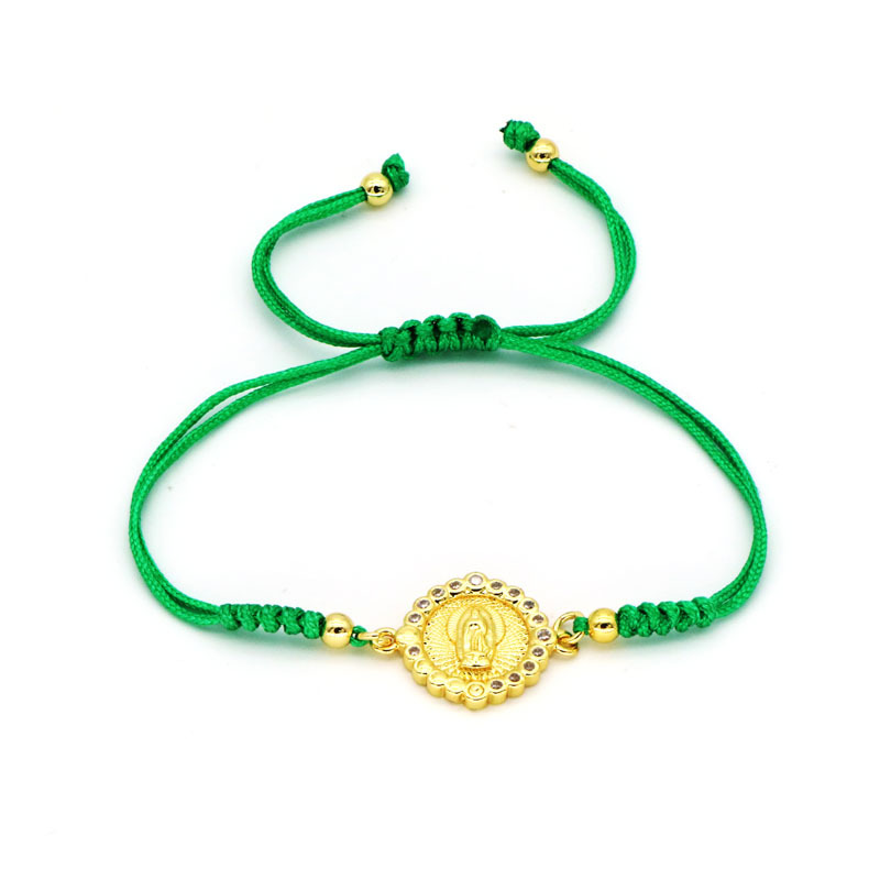 Fashion Round Copper Inlay Zircon Bracelets 1 Piece