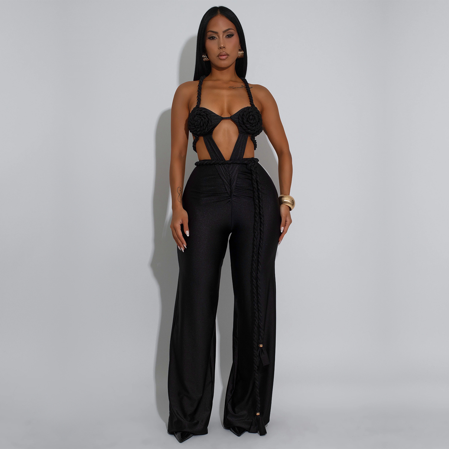 C7557 Aliexpress transfronterizo Amazon Europa y América de moda de mujer de color sólido sexy envuelto cinturón de espalda correa junkie