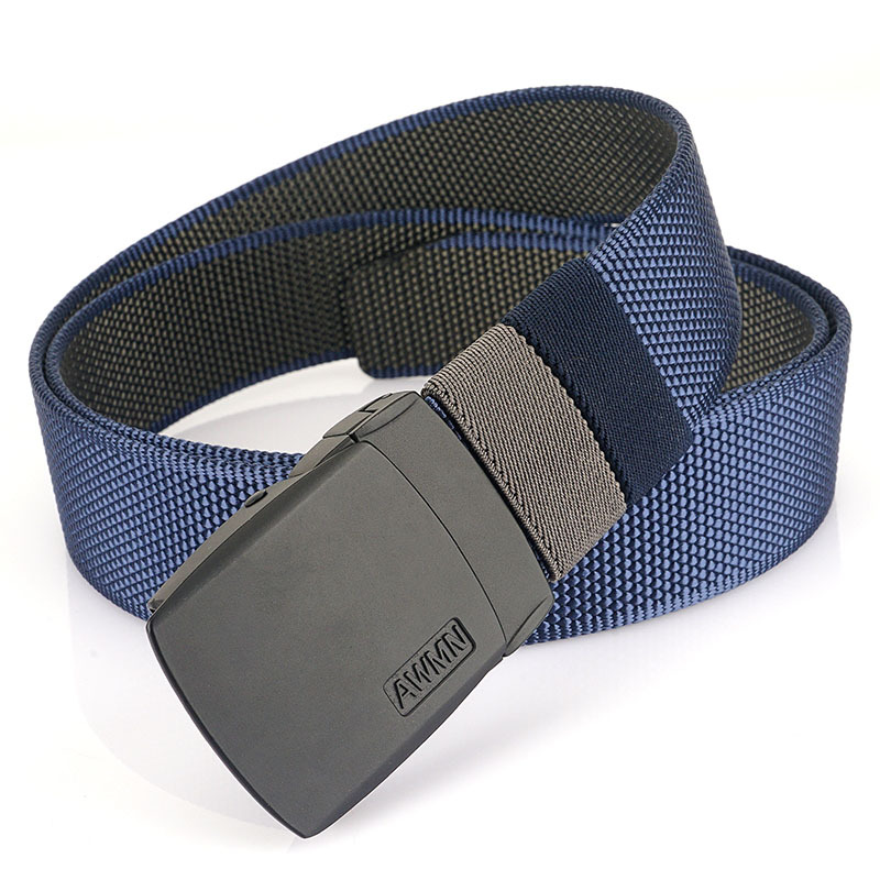 Nueva hebilla giratoria de dos colores de doble uso cinturón de nylon de lona para hombres y mujeres casual todo partido conveniente cambio pantalones cinturón